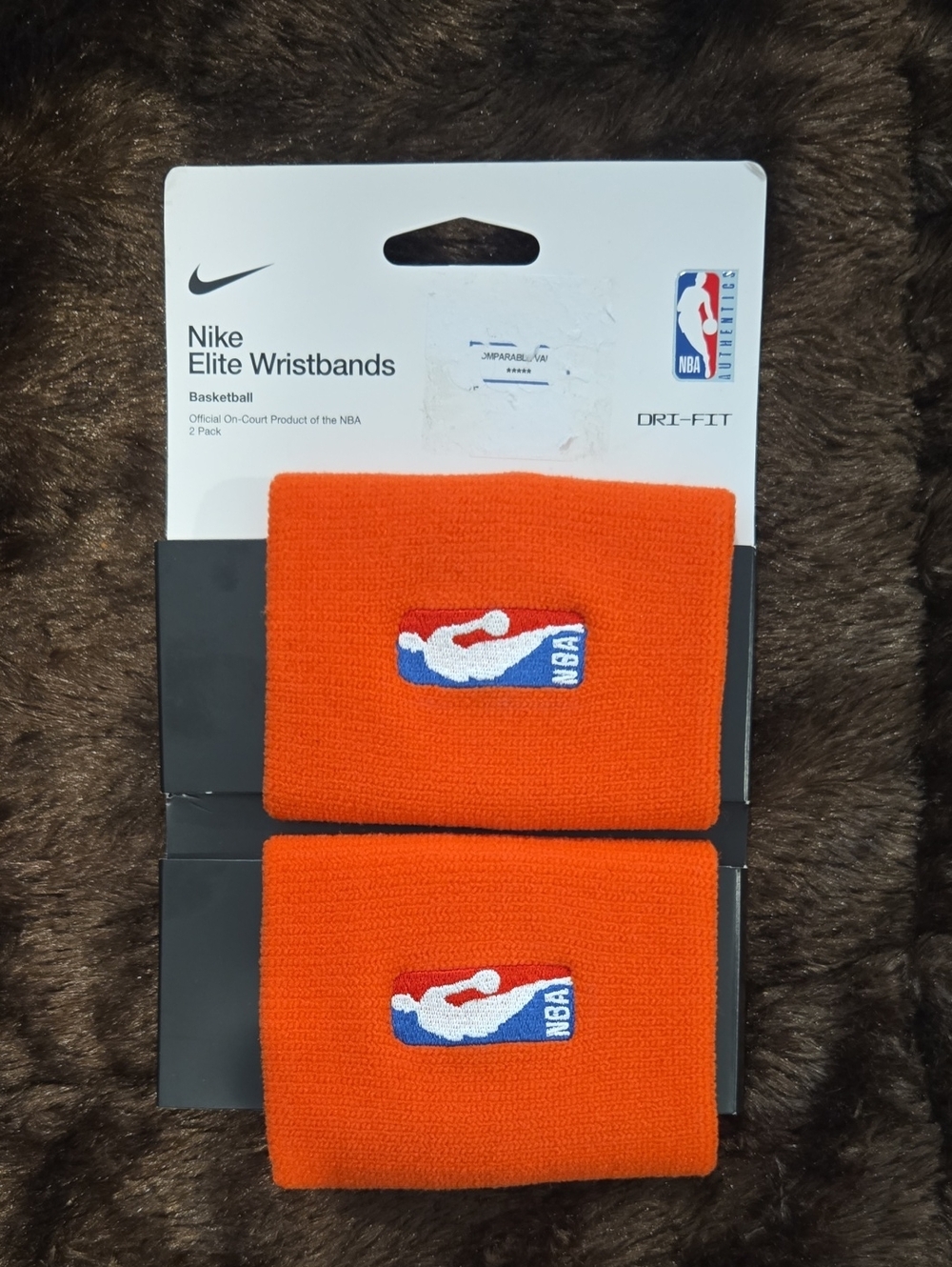Nike Orange NBA Elite Wristbands - Bright Orange with Red/Blue Logo